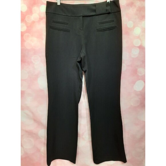 Vintage 90s Y2K Cache Mid Rise Bootcut Black Dress Pants Size L Stretch - Picture 2 of 11